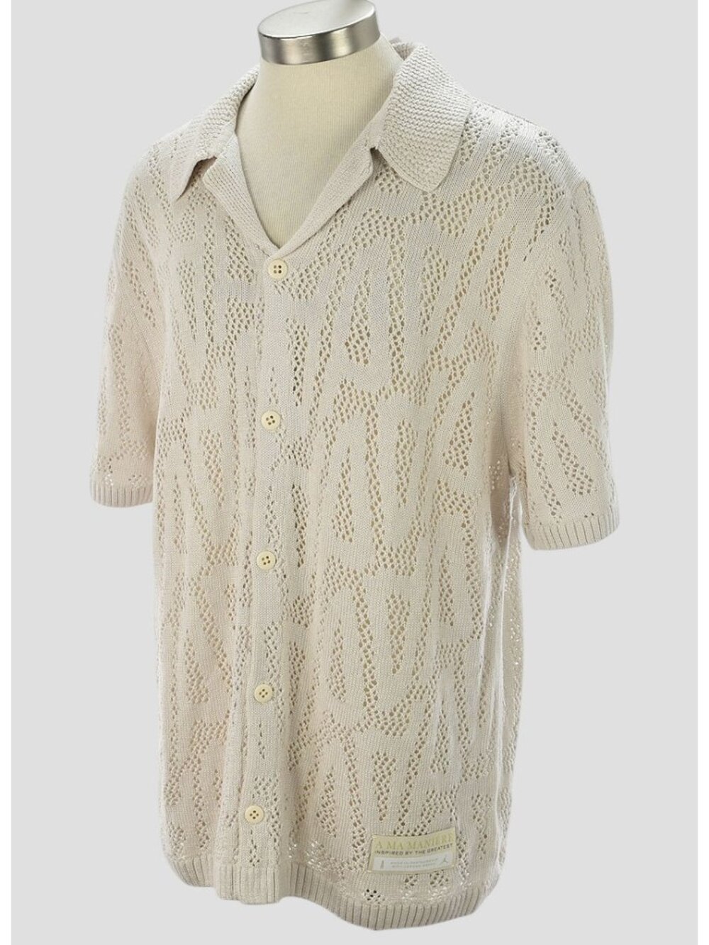 JORDAN x A MA MANIERE Phantom Button Front Short Sleeve Knit Shirt LARGE NWT